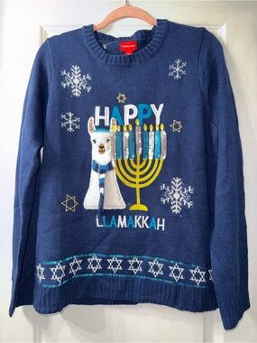 Happy Hanukkah Llama Sweater